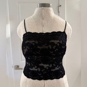 Vintage Hanky Panky - Black Lace Crop Cami